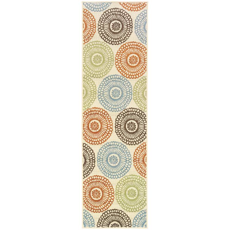 Vista Home Malta Medallions Multi-colored Indoor-Outdoor Rug - 2'3" x 7'6" Runner