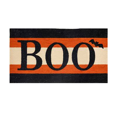 Indoor Outdoor Hooked Rug with Lurex "Boo" 24"x42" - 3'6"