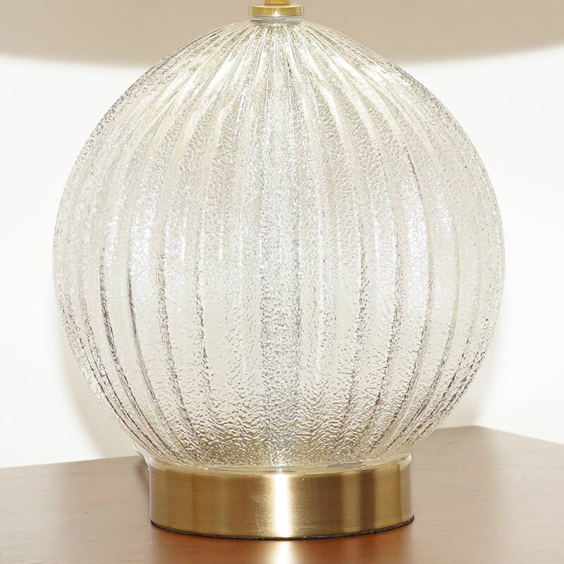 Serene Radiance Ribbed Glass Table Lamp