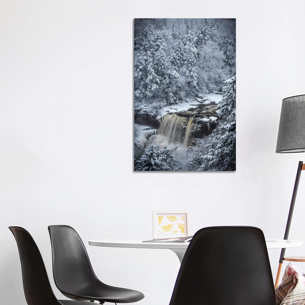 iCanvas "USA, West Virginia, Blackwater Falls State Park. Forest and waterfall in winter." by Jaynes Gallery Canvas Print