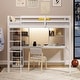 preview thumbnail 5 of 9, Costway Twin Loft Bed with LED Light & Power Outlet Desk Storage