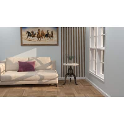 Adjustable Driftwood Top Table - 19" - White and Black