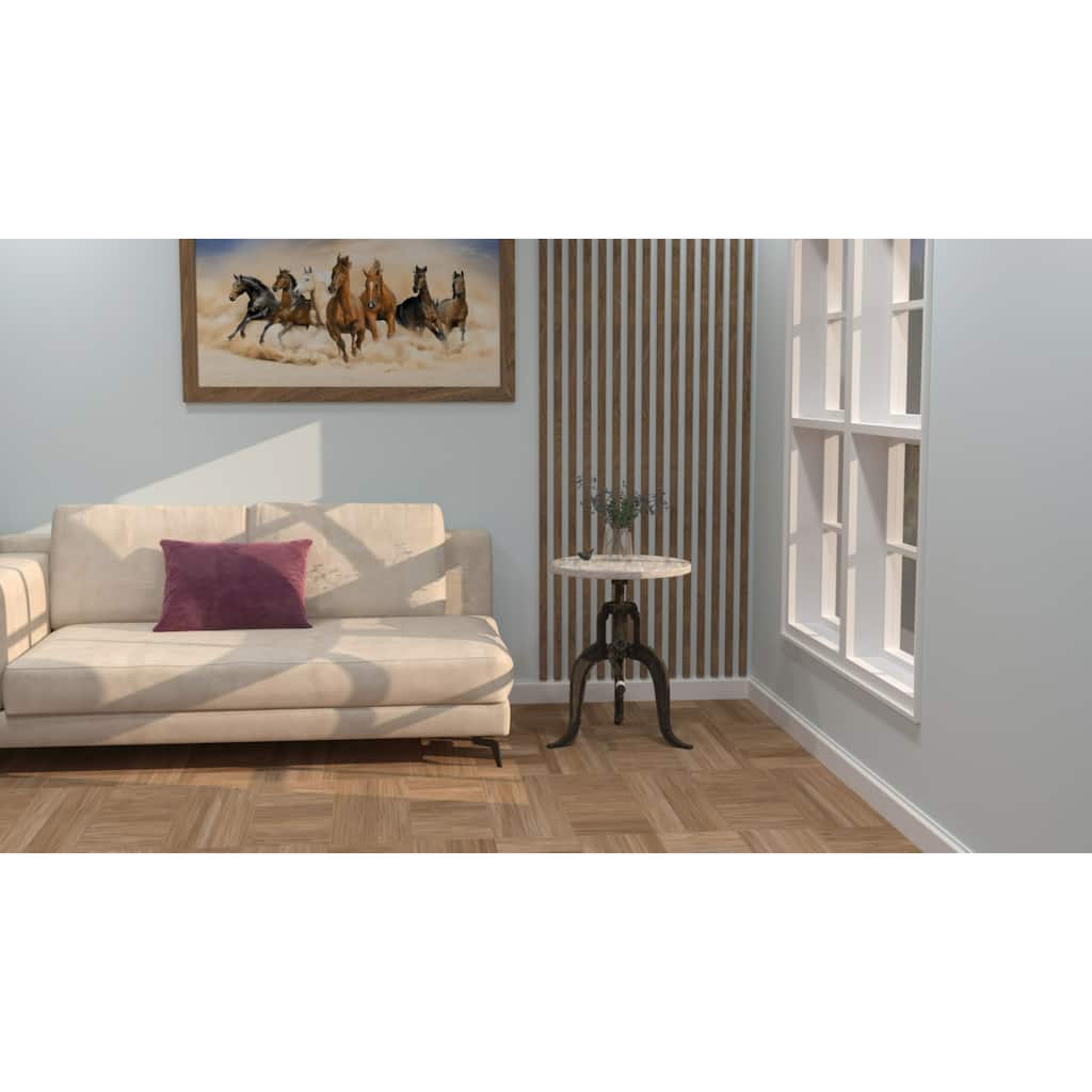 Adjustable Driftwood Top Table - 19" - White and Black