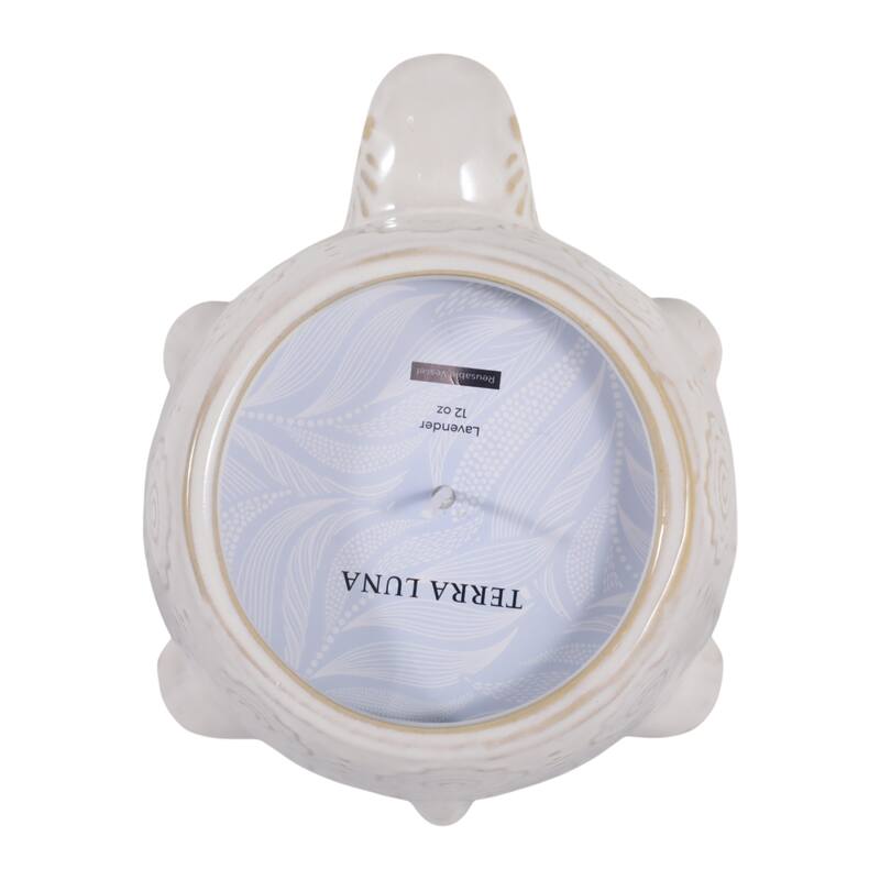 Lavender Turtle Ceramic Scented Candle - 7", White & Ivory - 6.5"