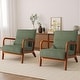 preview thumbnail 5 of 144, 25" W Mid Century Upholstered Wood Accent Chair with Pillow set of 2