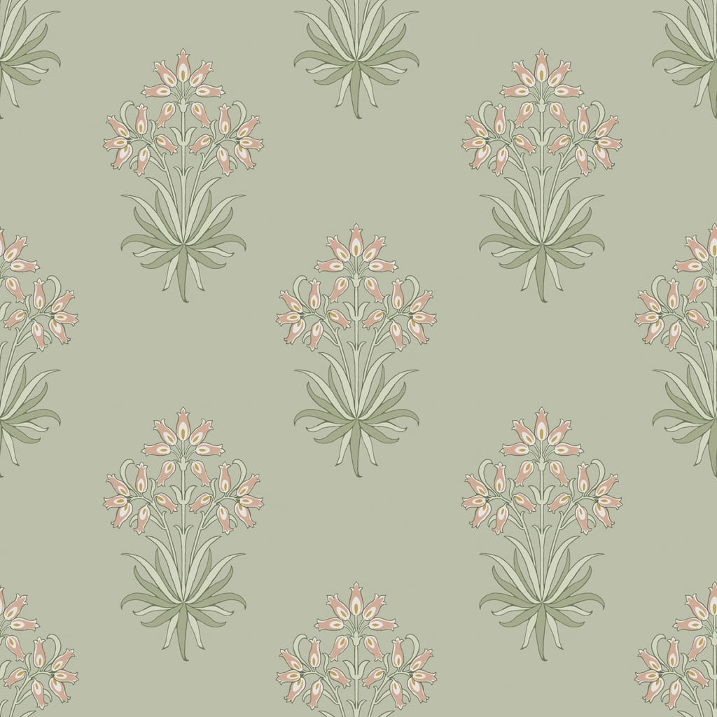 William Morris at Home Hyacinth Flower Peony & Sage Wallpaper - N/A