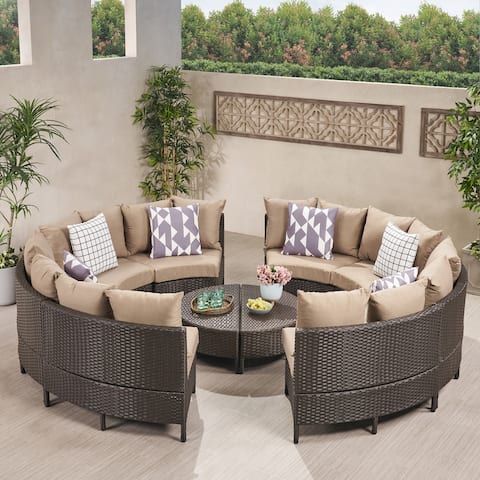 Newton Wicker Sectional Sofa Set by Christopher Knight Home