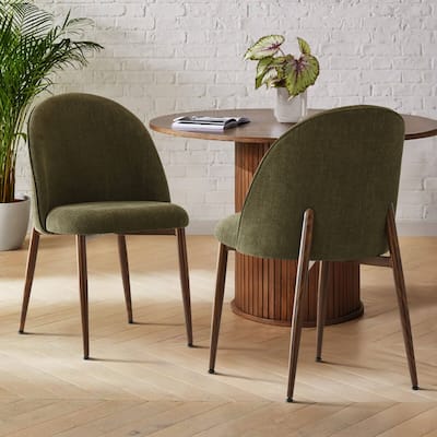 Upholstered Back Chenille Dining Chair (Set of 2)