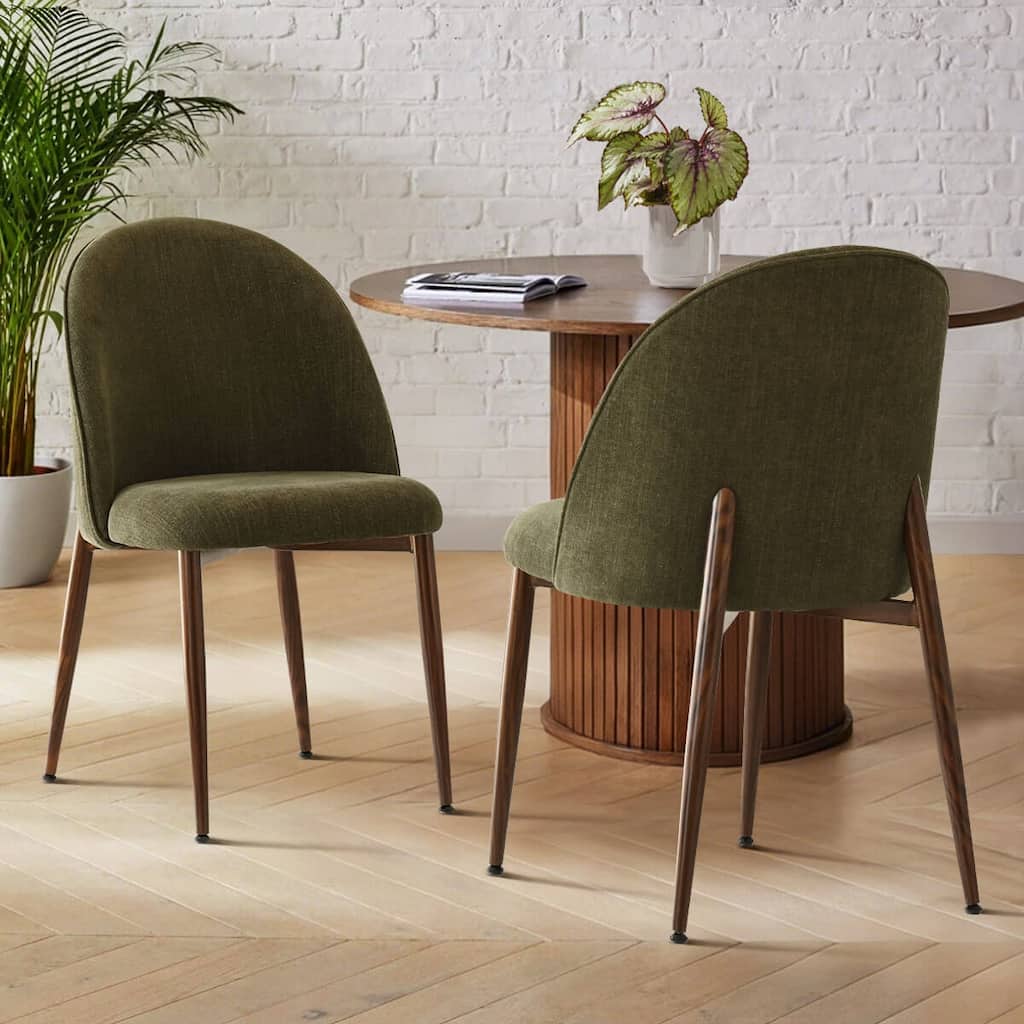 Upholstered Back Chenille Dining Chair (Set of 2)