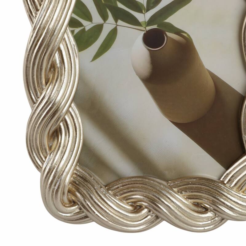Decorative Resin and Glass Frame Twisted Rope Design - 5"x7", Gold