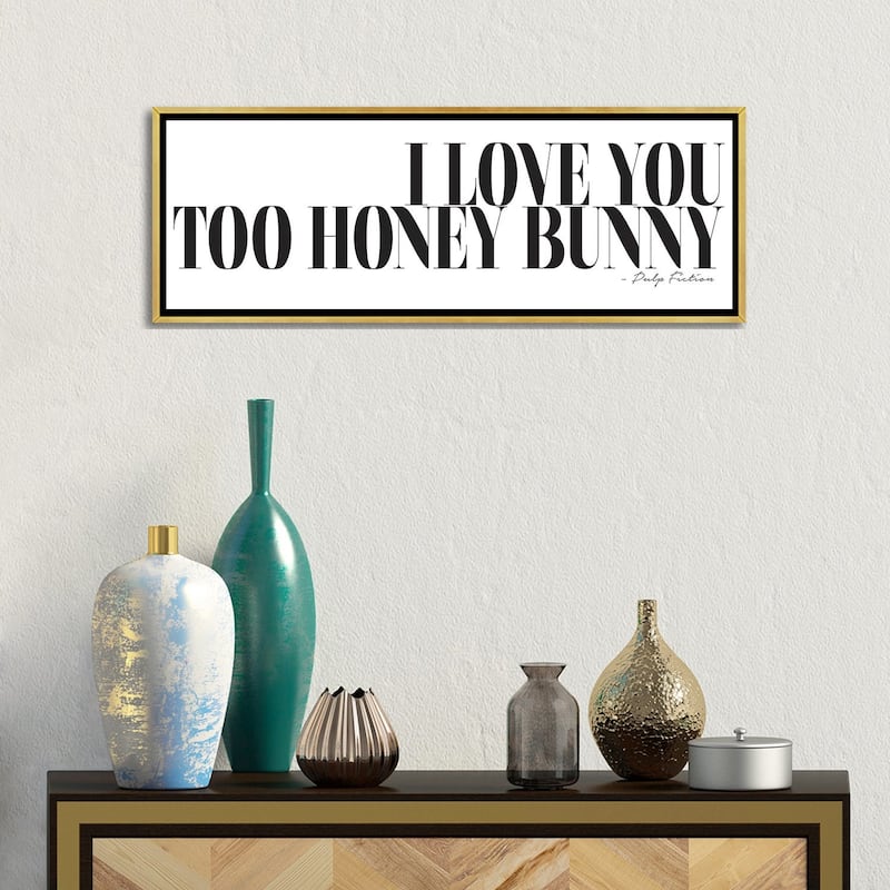 iCanvas "I Love You Too Honey Bunny" by Honeymoon Hotel Framed Canvas Print