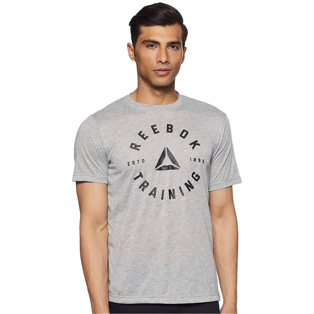 Reebok Mens Speedwick Training 1895 Graphic T-Shirt, Grey, Large