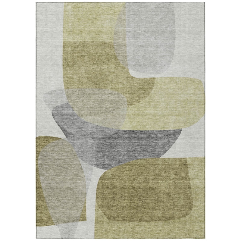 HomeRoots Abstract Transitional Rectangle Outdoor Rug