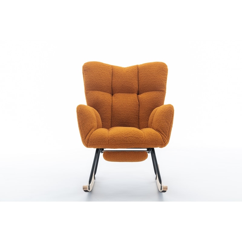 Fabric Rocking Chair With Adjustable Footrest