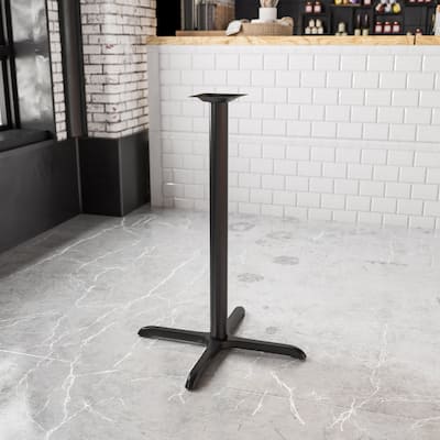 30" x 30" Restaurant Table X-Base with 3" Dia. Bar Height Column