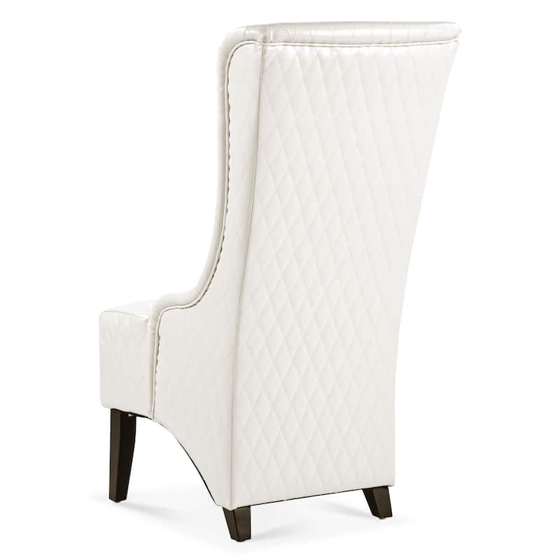 White 23.03" High Back Accent Chair with Solid Frame
