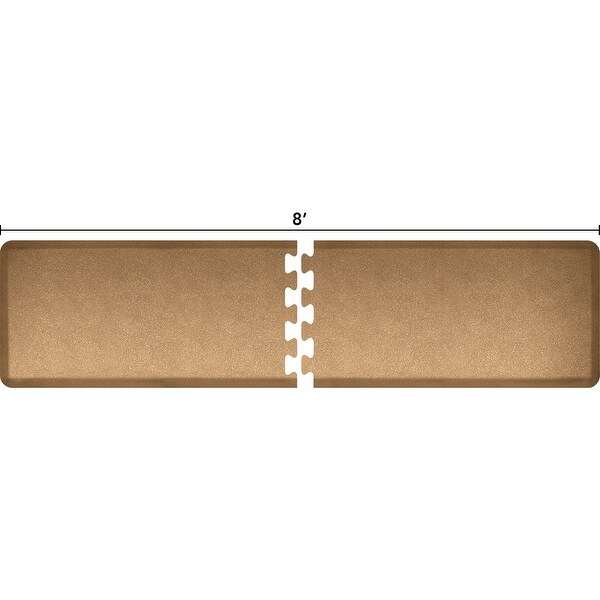 WellnessMats Anti-Fatigue Puzzle Set Office & Kitchen Mat, 8 Feet by 2 Feet, Granite Gold - granite gold