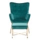 preview thumbnail 23 of 53, Izzy Modern Lounge Chair - N/A Green Velvet/Gold