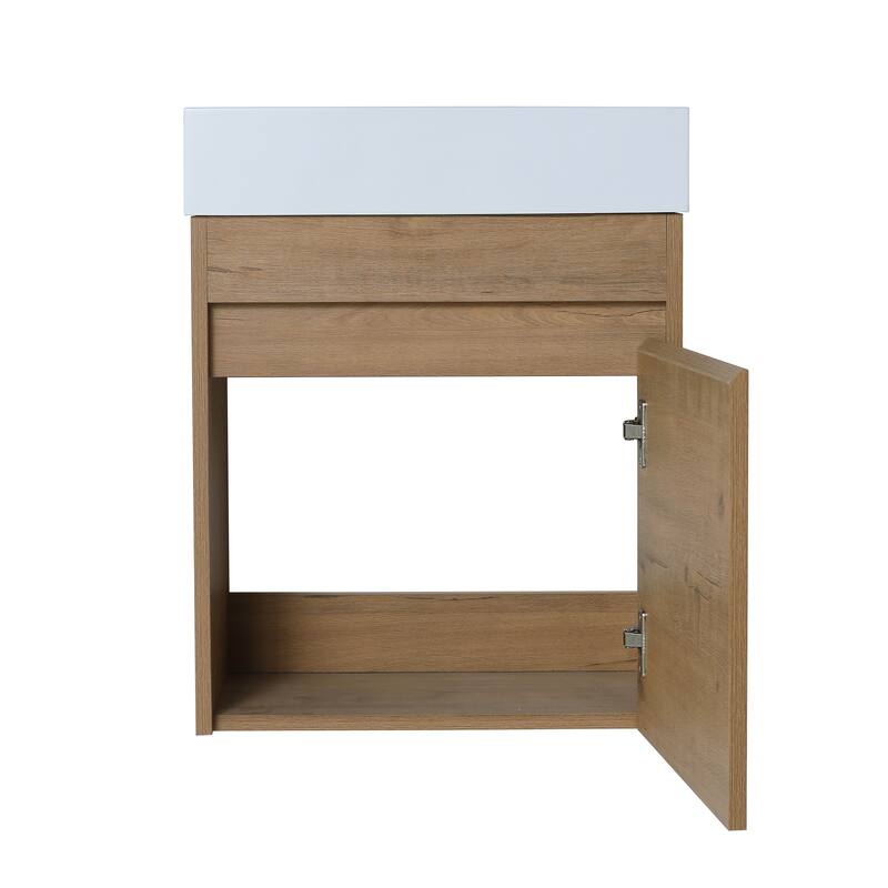 Bathroom Vanity With Sink In 16/18/23 Inch, Floating/Freestanding Bathroom Vanity With Soft Close Door