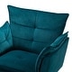 preview thumbnail 34 of 89, HULALA HOME 1ida Modern Velvet Tufted Accent Armchair with Gold Metal Legs