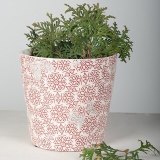 Floral Print Planter Cream