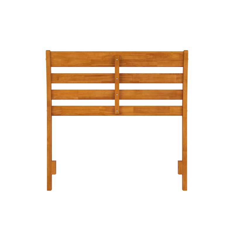 Solid Wood Headboard Twin Size - Victorian Style Bed Frame with USB Charger - Light Toffee Finish