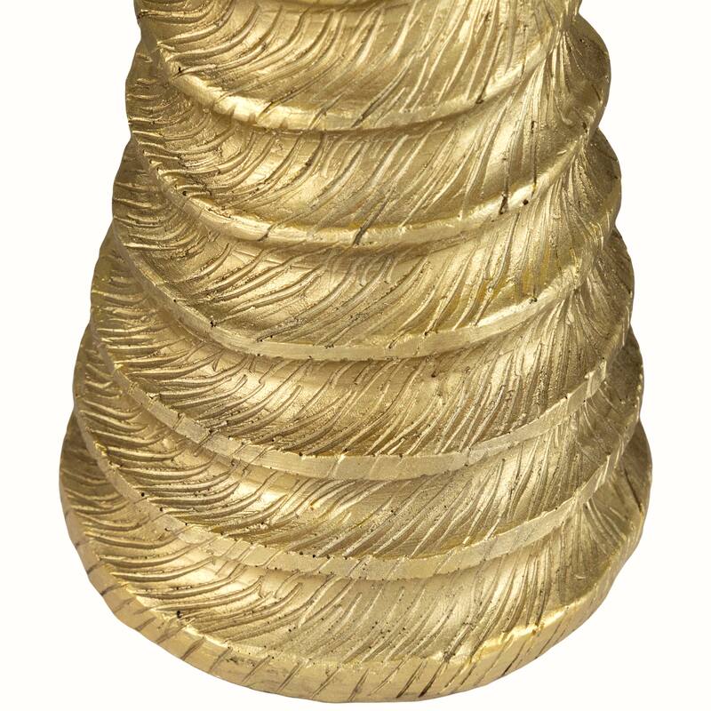 Metallic Swirling Spirals Tabletop Tree with Star Christmas Decoration - 13.5" - Gold