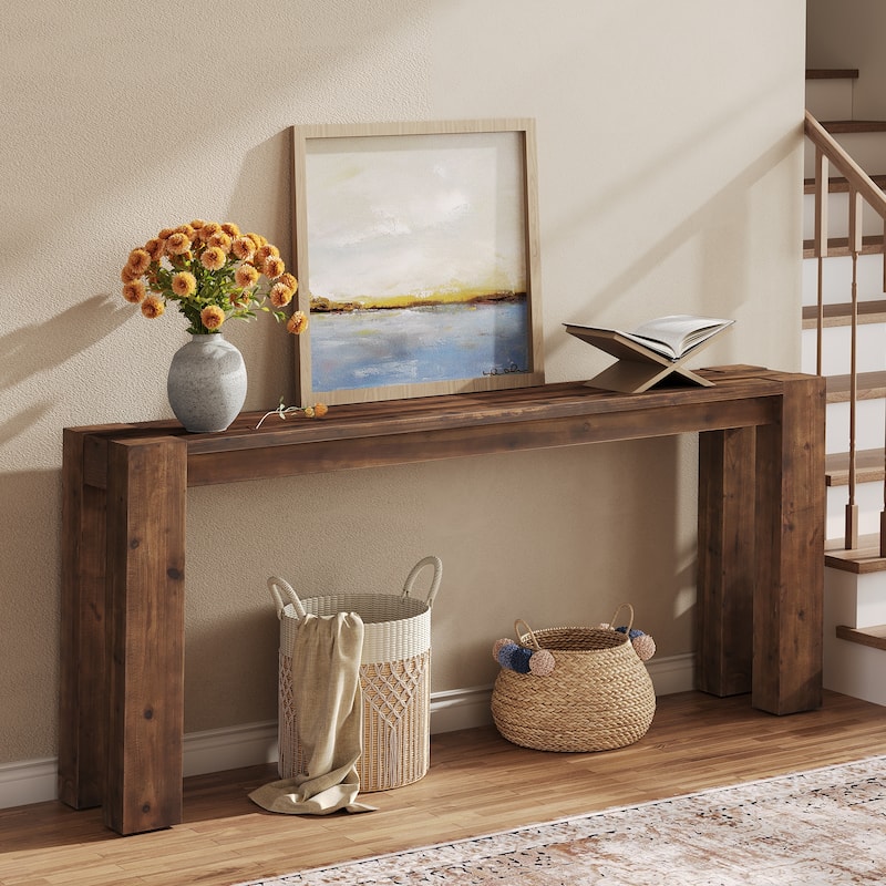 Solid Wood Console Table for Entryway, 70.9 Inch Extra Long Sofa Table