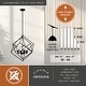 preview thumbnail 4 of 14, VAXCEL Rad 4-Light Mid-Century Modern Geometric Cage Pendant, LED Compatible, Adjustable Height Hanging Ceiling Fixture