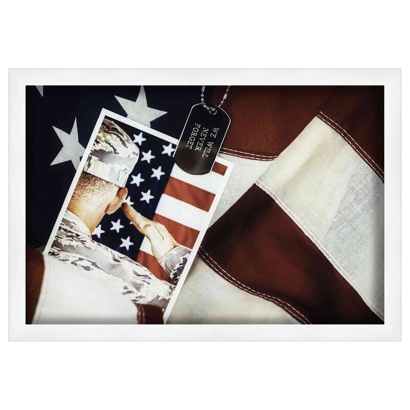 30x24 White Shadowbox Frame - Interior Size 30x24 by 1 Inch Deep - This White Frame Is Made to Display Items Up To 1 Inch Deep