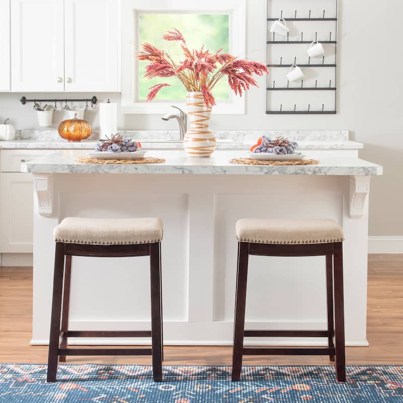 Copper Grove Willamette Linen Backless 26-in Counter Stool