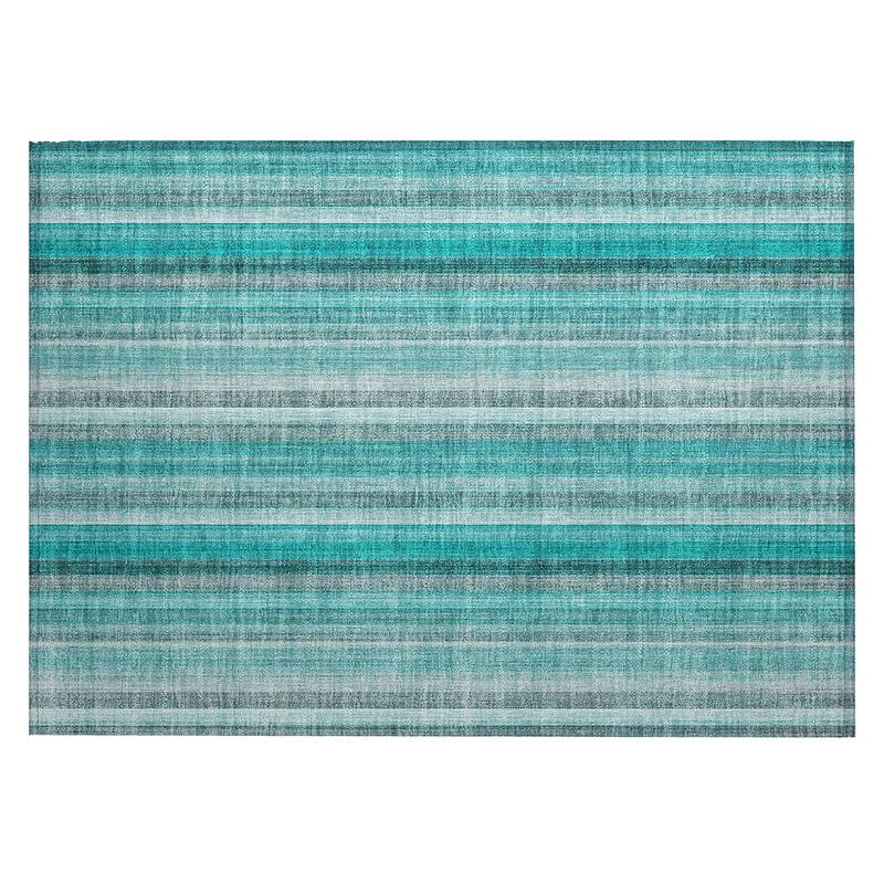 Machine Washable Indoor/ Outdoor Striped Chantille Rug