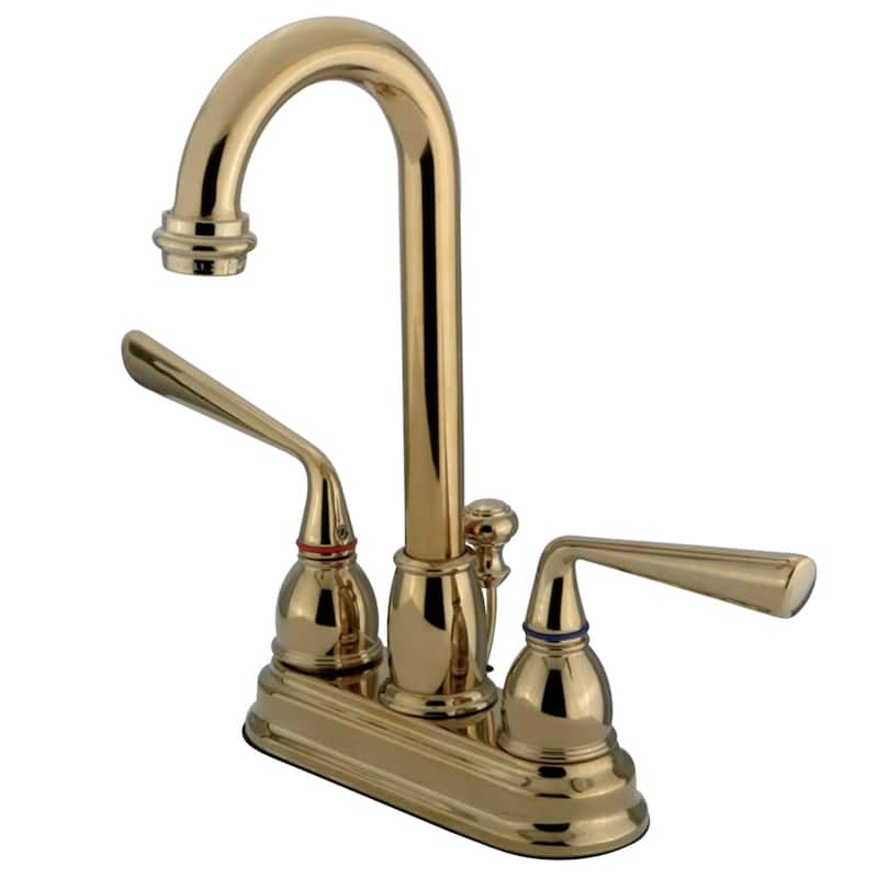 Kingston Brass Silver Sage Centerset Bathroom Faucet with Metal Lever
