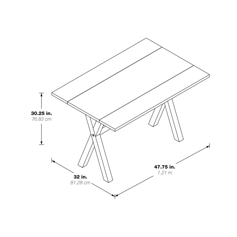 OSP Home Furnishings Flip Top Table
