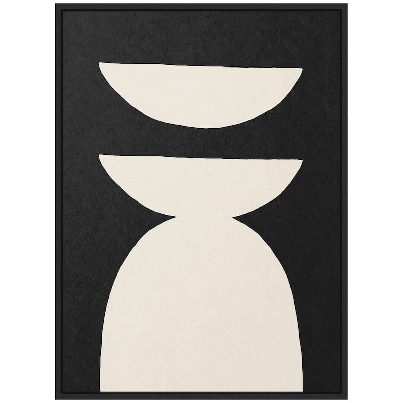 Kate and Laurel Sylvie White Geometric Abstract Framed Canvas by July Art Prints