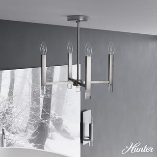 Hunter Sunjai 4-Light Pendant - Entry, Bedroom, Kitchen - Candle, Geometric, Glam, Contemporary