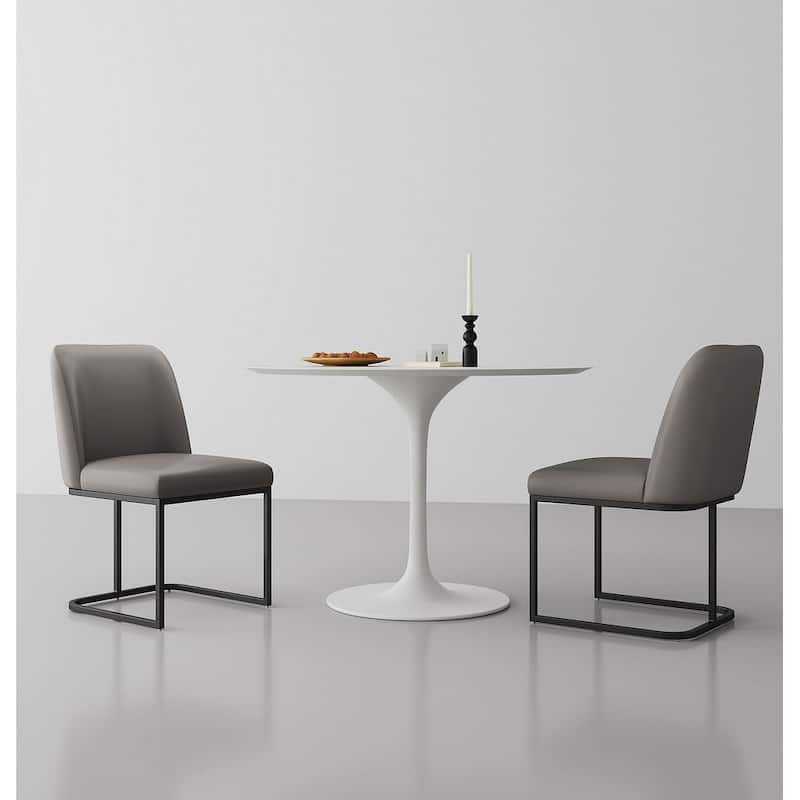 Manhattan Comfort Serena Faux Leather Dining Chair (Set of 2) - Grey