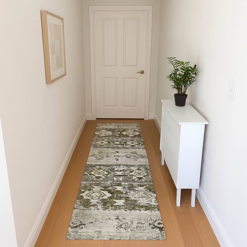 Premium Washable Super Soft Global Icon Mayfield Rug - Brown - 2'3" x 7'6"
