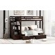 preview thumbnail 5 of 7, Twin over Full Bunk Bed with Staircase Drawers, Guardrails, and Solid Wood Support