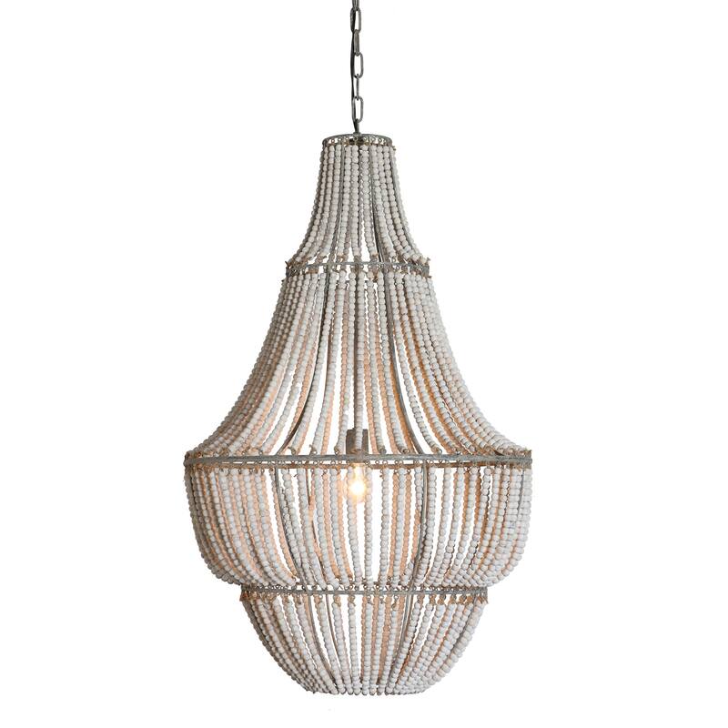 Draped Wood Bead Chandelier