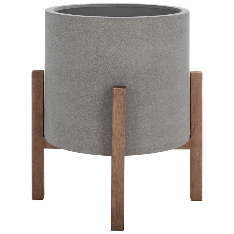 SAFAVIEH Outdoor Aldijana Concrete Planter - 25"W x 25"D x 29"H