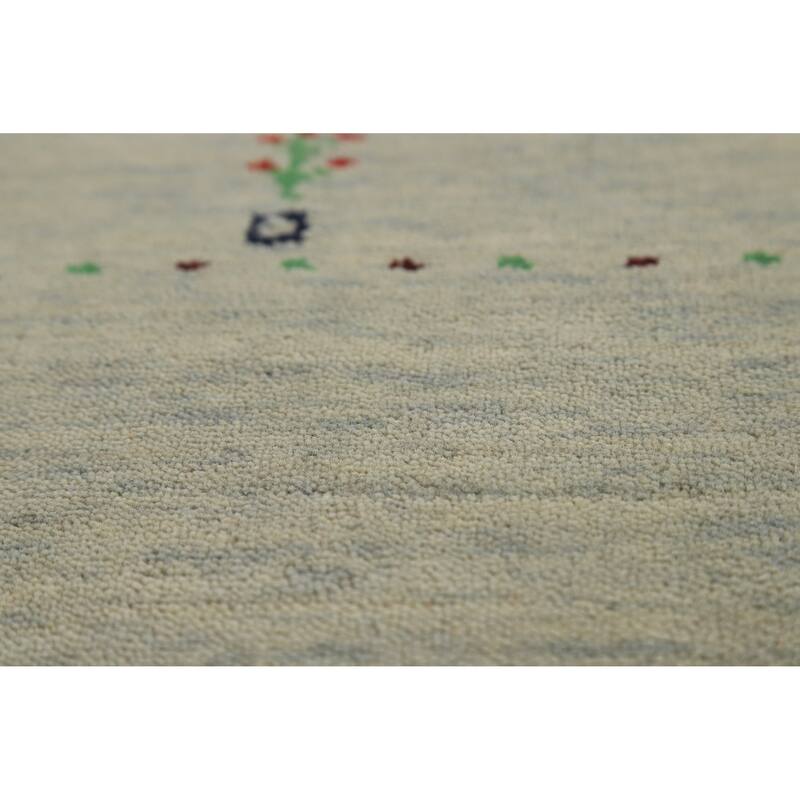 Hand Knotted Oriental 100% Wool Carpet Tribal Animal Pictorial Beige & Ivories Gabbeh Area Rug - 5' 0'' X 3' 0''
