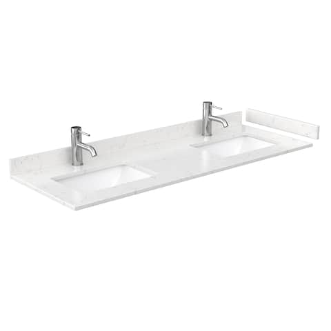 Sheffield Double Bathroom Vanity Set, Cultured Top, No Mirror