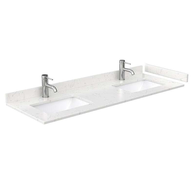 Strada 60-Inch Double Vanity Set, Cultured Marble Top