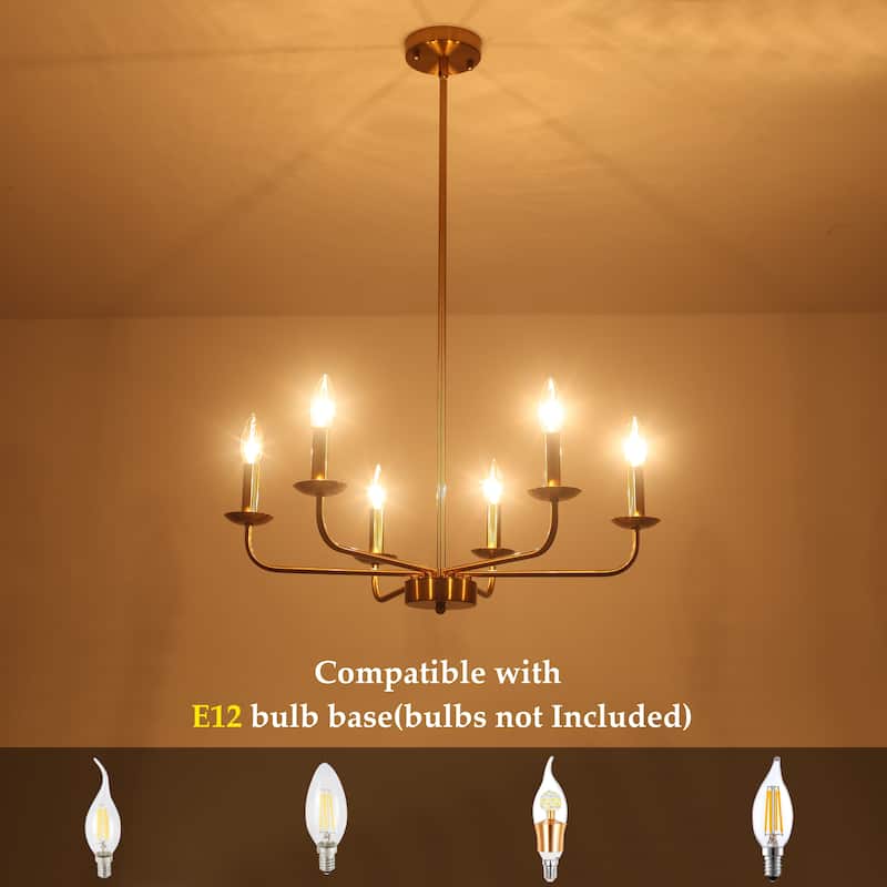 24.01 in. Modern Farmhouse Chandelier , 6-Light French Country Chandelier for Dining Room Living Room Bedroom Kitchen