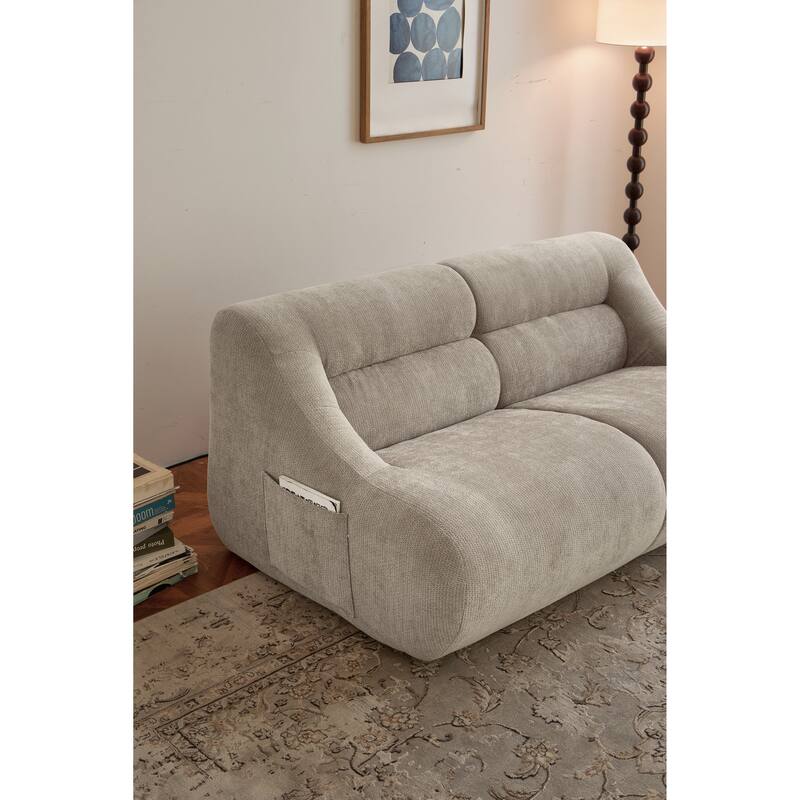 Chenille Loveseat, Memory Foam 2-Seater Couch Upholstered Deep Seat Sofa