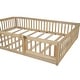 preview thumbnail 9 of 14, Wood Full Size House Platform Bed with Guardrail