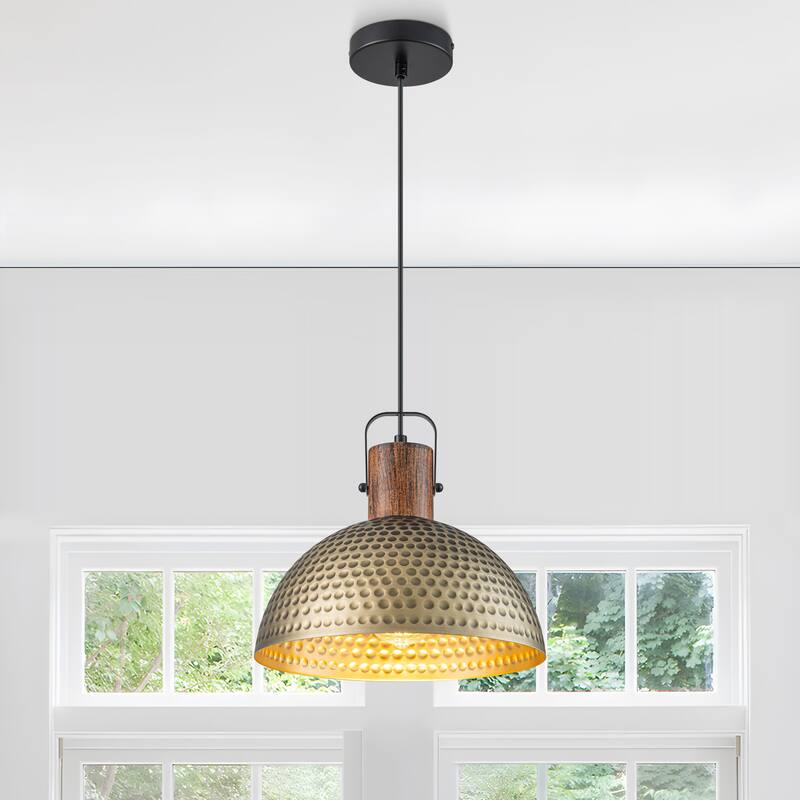 Starsky Modern 11.81in./15.75in.Dome Pendant Light with Hammered Shade