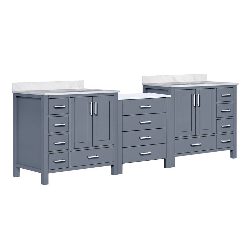 Coraline 92 in W x 22 in D Double Bath Vanity and Carrara Marble Top