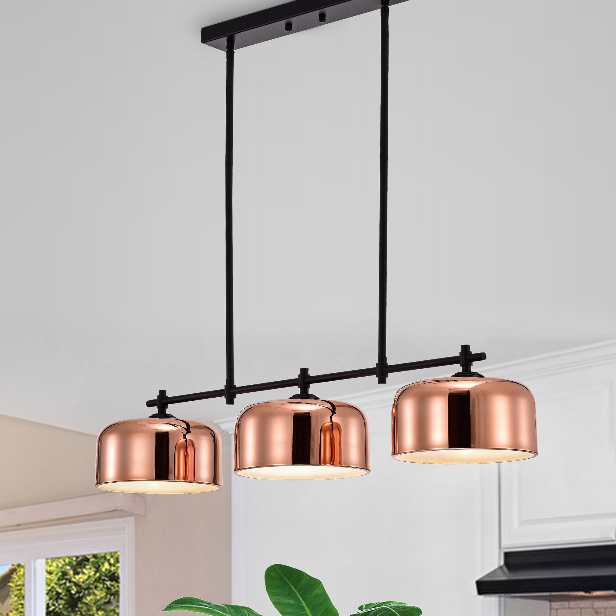 black and rose gold ceiling light